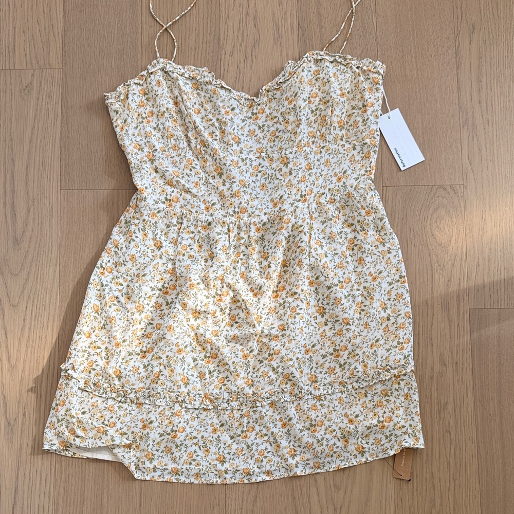 Reformation Dress in Yellow and Cream Floral